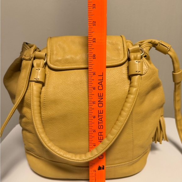 SEE BY CHLOE 2WAY Shoulder Bag Leather Tassel Yellow Authentic - Picture 12 of 14